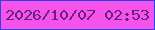 文字の大きさ：2、枠の色：2647e9、背景の色：f553e9、文字の色：66217c 無料ブログパーツのブログ時計
