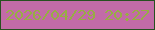 文字の大きさ：2、枠の色：265020、背景の色：c26ba7、文字の色：97ae44 無料ブログパーツのブログ時計