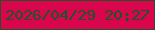 文字の大きさ：1、枠の色：265128、背景の色：d9054d、文字の色：165629 無料ブログパーツのブログ時計