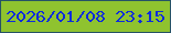 文字の大きさ：5、枠の色：265266、背景の色：8fc32f、文字の色：0d2bdd 無料ブログパーツのブログ時計