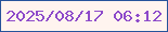 文字の大きさ：1、枠の色：26539b、背景の色：fff4ef、文字の色：8d4aca 無料ブログパーツのブログ時計