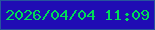 文字の大きさ：2、枠の色：26549d、背景の色：200cb4、文字の色：00dd58 無料ブログパーツのブログ時計