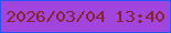 文字の大きさ：1、枠の色：2654f7、背景の色：a245de、文字の色：882326 無料ブログパーツのブログ時計