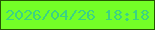 文字の大きさ：4、枠の色：265503、背景の色：74ff27、文字の色：3bd383 無料ブログパーツのブログ時計