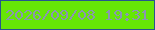 文字の大きさ：5、枠の色：26558e、背景の色：66e606、文字の色：8a96b1 無料ブログパーツのブログ時計