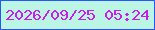 文字の大きさ：5、枠の色：2656f9、背景の色：bbf5e4、文字の色：c81ee9 無料ブログパーツのブログ時計