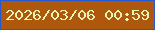 文字の大きさ：2、枠の色：2658d2、背景の色：ad580d、文字の色：e9f3b2 無料ブログパーツのブログ時計