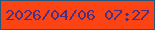 文字の大きさ：3、枠の色：26597d、背景の色：fc4313、文字の色：4b3082 無料ブログパーツのブログ時計