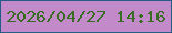 文字の大きさ：2、枠の色：265b88、背景の色：c28ac8、文字の色：396c23 無料ブログパーツのブログ時計