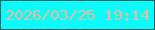 文字の大きさ：2、枠の色：266162、背景の色：07fcfa、文字の色：eeb79b 無料ブログパーツのブログ時計