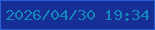 文字の大きさ：2、枠の色：2661d8、背景の色：162e96、文字の色：1387ba 無料ブログパーツのブログ時計