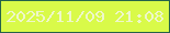 文字の大きさ：4、枠の色：26634a、背景の色：d9fa49、文字の色：eef7ca 無料ブログパーツのブログ時計