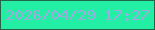 文字の大きさ：2、枠の色：266447、背景の色：22efa3、文字の色：9eabe1 無料ブログパーツのブログ時計
