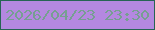 文字の大きさ：5、枠の色：266454、背景の色：b488e0、文字の色：769f92 無料ブログパーツのブログ時計