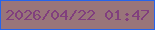 文字の大きさ：2、枠の色：2664eb、背景の色：99757a、文字の色：813f7d 無料ブログパーツのブログ時計