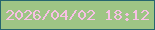 文字の大きさ：1、枠の色：26666e、背景の色：9ec585、文字の色：f7c0e5 無料ブログパーツのブログ時計