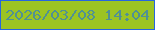 文字の大きさ：5、枠の色：2666de、背景の色：9cc422、文字の色：509193 無料ブログパーツのブログ時計