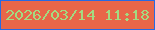 文字の大きさ：1、枠の色：266ae3、背景の色：e86649、文字の色：a3db81 無料ブログパーツのブログ時計
