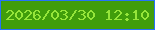 文字の大きさ：3、枠の色：2672fa、背景の色：409d0b、文字の色：96e53a 無料ブログパーツのブログ時計