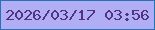 文字の大きさ：1、枠の色：2673b3、背景の色：b2aef5、文字の色：503482 無料ブログパーツのブログ時計
