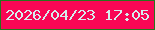 文字の大きさ：4、枠の色：26751d、背景の色：f90655、文字の色：d6ecee 無料ブログパーツのブログ時計