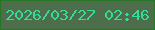 文字の大きさ：4、枠の色：267626、背景の色：4c6e4b、文字の色：35db99 無料ブログパーツのブログ時計