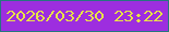 文字の大きさ：4、枠の色：267680、背景の色：9d2edf、文字の色：e8e346 無料ブログパーツのブログ時計