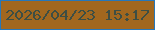 文字の大きさ：3、枠の色：2677ba、背景の色：a1671f、文字の色：3d4e44 無料ブログパーツのブログ時計