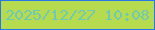 文字の大きさ：2、枠の色：2677ee、背景の色：b6db4f、文字の色：6ecab6 無料ブログパーツのブログ時計