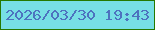 文字の大きさ：5、枠の色：267900、背景の色：77dfe5、文字の色：4d73bf 無料ブログパーツのブログ時計