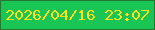 文字の大きさ：4、枠の色：26792f、背景の色：18c555、文字の色：fee219 無料ブログパーツのブログ時計
