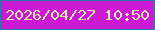 文字の大きさ：2、枠の色：2679ab、背景の色：ca1ad4、文字の色：dfe8ae 無料ブログパーツのブログ時計