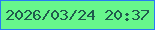 文字の大きさ：4、枠の色：267bf4、背景の色：67f68c、文字の色：205c4d 無料ブログパーツのブログ時計