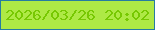 文字の大きさ：2、枠の色：267ca1、背景の色：aee945、文字の色：77c802 無料ブログパーツのブログ時計