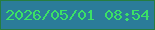 文字の大きさ：2、枠の色：267d40、背景の色：2b7c99、文字の色：3be166 無料ブログパーツのブログ時計