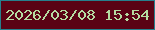 文字の大きさ：3、枠の色：26808d、背景の色：5a0315、文字の色：b5dca1 無料ブログパーツのブログ時計