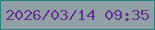 文字の大きさ：1、枠の色：26827d、背景の色：91a0a7、文字の色：64338e 無料ブログパーツのブログ時計