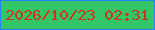 文字の大きさ：2、枠の色：2682f8、背景の色：32c669、文字の色：d0341b 無料ブログパーツのブログ時計