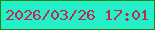 文字の大きさ：5、枠の色：268313、背景の色：23f0c9、文字の色：c32653 無料ブログパーツのブログ時計