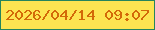 文字の大きさ：1、枠の色：26845d、背景の色：fde451、文字の色：d36908 無料ブログパーツのブログ時計