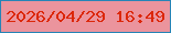 文字の大きさ：2、枠の色：2684b6、背景の色：eb949d、文字の色：dc270a 無料ブログパーツのブログ時計