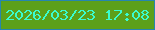 文字の大きさ：1、枠の色：2686af、背景の色：5ca01a、文字の色：3afccf 無料ブログパーツのブログ時計