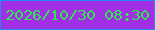 文字の大きさ：5、枠の色：2686f0、背景の色：a12fe6、文字の色：30e752 無料ブログパーツのブログ時計