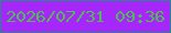 文字の大きさ：3、枠の色：26888b、背景の色：a527fa、文字の色：4fbc50 無料ブログパーツのブログ時計
