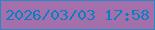 文字の大きさ：1、枠の色：2689c5、背景の色：a46faa、文字の色：0581c3 無料ブログパーツのブログ時計