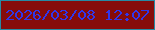 文字の大きさ：1、枠の色：268aa4、背景の色：860c0b、文字の色：3136ea 無料ブログパーツのブログ時計