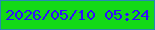 文字の大きさ：2、枠の色：268ab2、背景の色：13d917、文字の色：2f0efb 無料ブログパーツのブログ時計