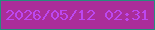 文字の大きさ：2、枠の色：268d7d、背景の色：aa2d9a、文字の色：bc48f0 無料ブログパーツのブログ時計