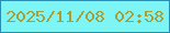 文字の大きさ：4、枠の色：268fb2、背景の色：7df5f4、文字の色：a89e35 無料ブログパーツのブログ時計