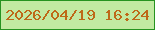 文字の大きさ：4、枠の色：269320、背景の色：c2eaa2、文字の色：be6818 無料ブログパーツのブログ時計